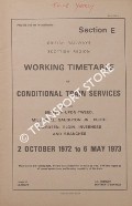 Working Timetable of Conditional Train Services - Section E - Berwick-upon-Tweed, Millerhill, Saughton Jn., Perth, Aberdeen, Elgin, Inverness and branches, 2 October 1972 to 6 May 1973 by British Railways Scottish Region